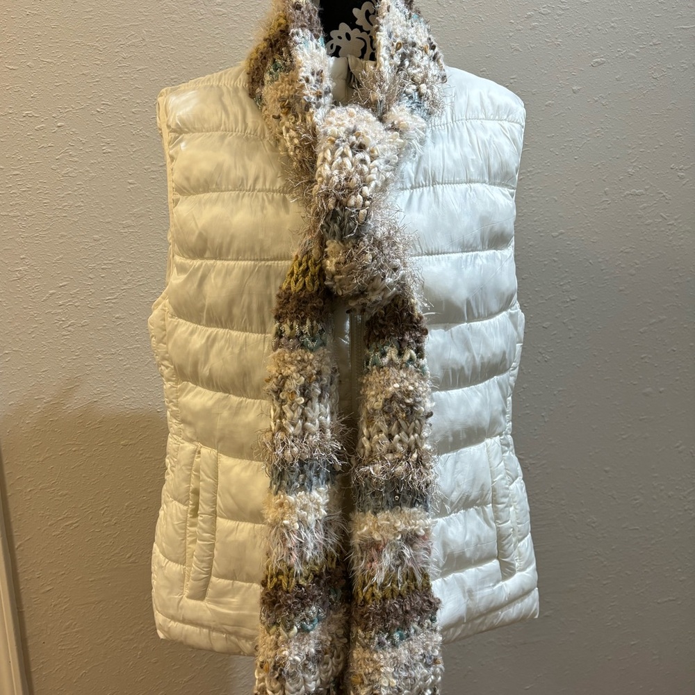 COPY - Steve Madden 94”L 7”W  soft multi colored scarf   pink blue w/ neutrals